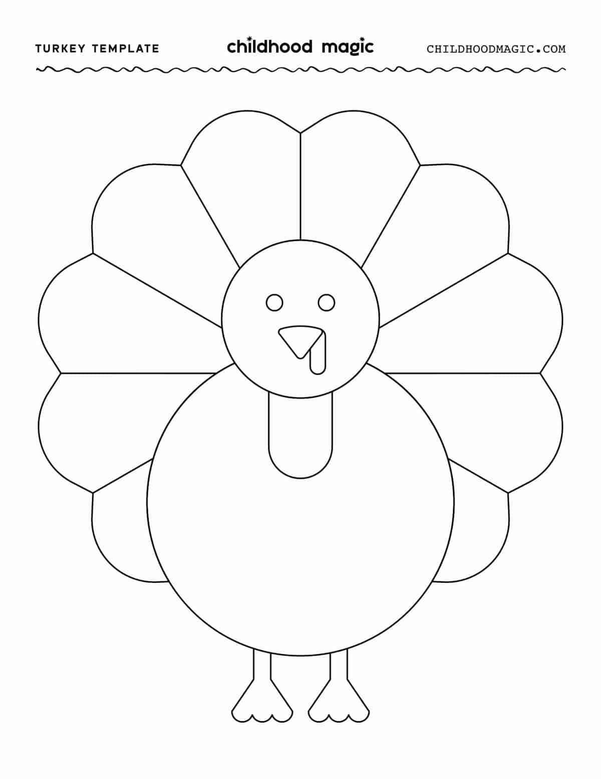 turkey template - childhood magic